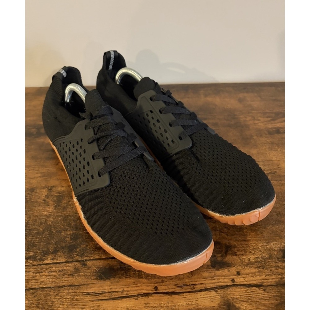 Whitin Walking Shoes Lace Up Minimalist Barefoot Black Knit Mens 46 EU 12.5 US